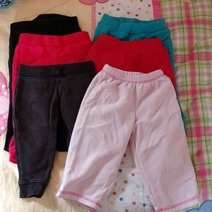 Lot of 6 toddler girls sweatpants size 12 months